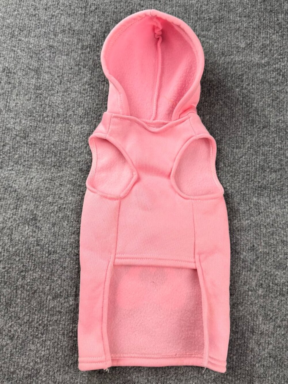 Pink Dog Hoodie Sweatshirt Medium Paw Print Heart Sleeveless Fleece Pet Vest M